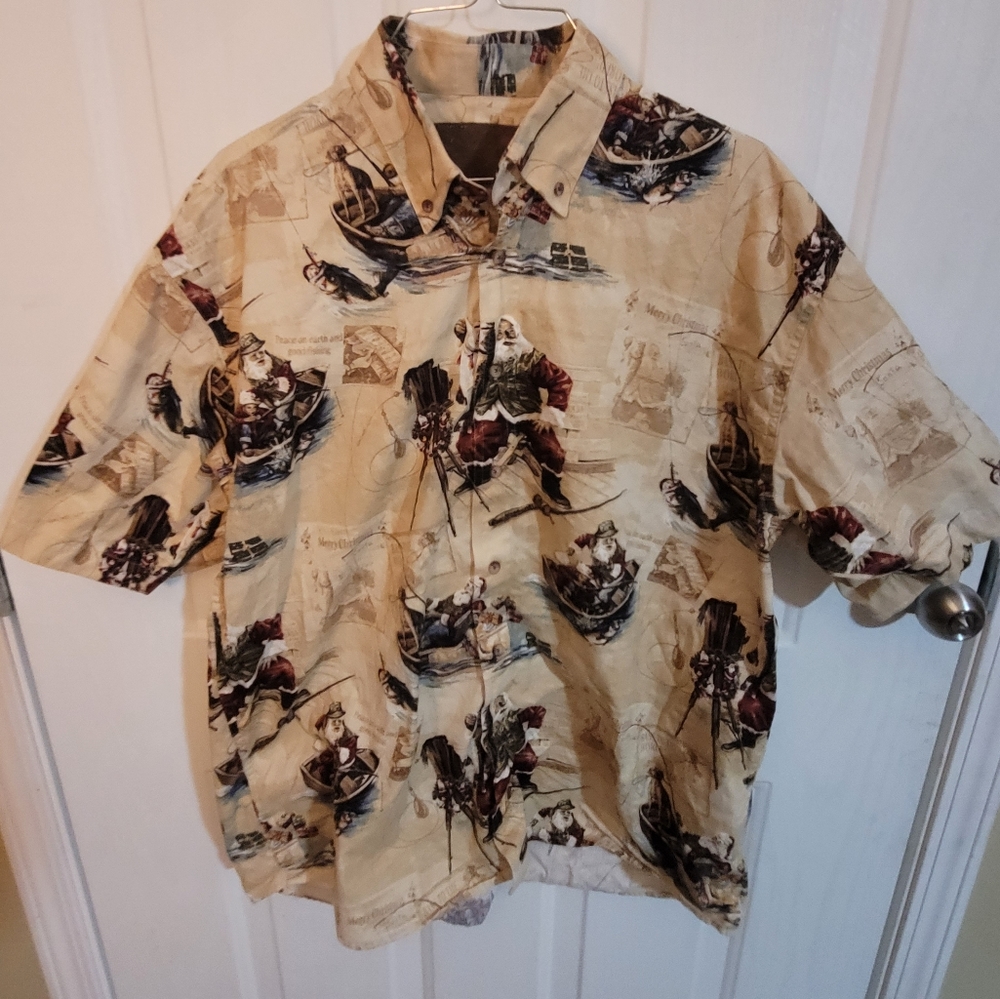 Clearwater Outfitters, L, Santa Fishing Shirt